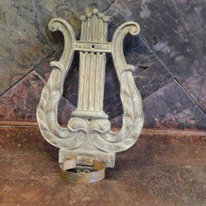 COPY - COPY - Styro Wood Wall Hanging Vase Holding Lyre w/Beautiful Pati…